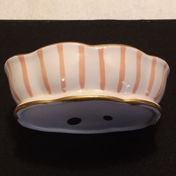 Orange & White Striped Candy or Trinket Dish - Picture 3 of 6